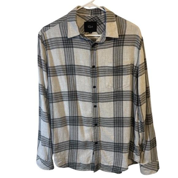 Rails Other - Rails Men’s Brushed Lennox Charcoal Glen Gray Long Sleeve Flannel Shirt Medium